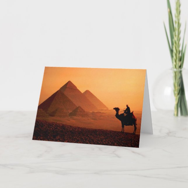 Pyramids- och Camel Greeting Card Kort (Framsida)