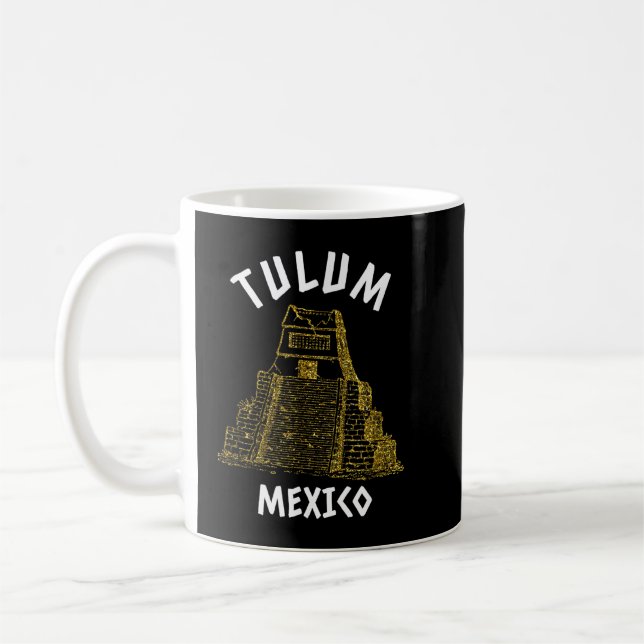 Pyramids och Mayan Ruins Tulum Mexico Vacation Kaffemugg (Vänster)