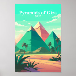 Pyramids of Giza Egypt vintage poster
