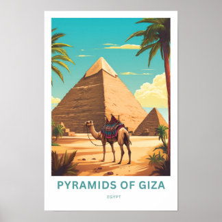 Pyramids of Giza Egypten Travel Print Poster