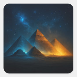 Pyramids of Giza Nattglow Sticker Fyrkantigt Klistermärke