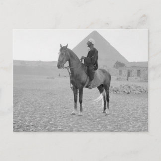 Pyramids of Giza with Horseman circa 1934 Vykort