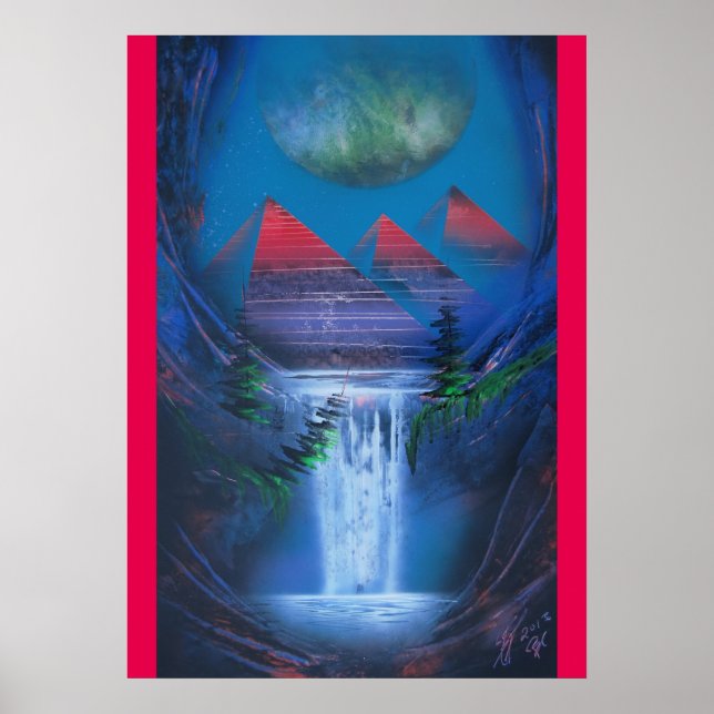 Pyramids of the past painting print poster (Framsidan)