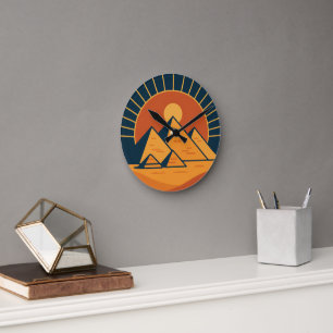 Pyramids Power Round Wall Clock Rund Klocka