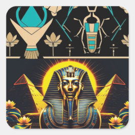 Pyramids & Sphinx | Ancient Egypten Aesthetic Fyrkantigt Klistermärke