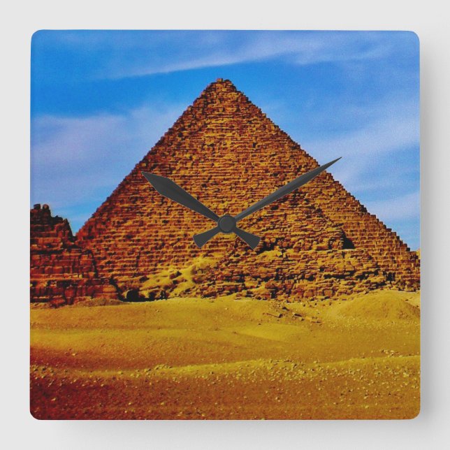 Pyramids vid Giza Fyrkantig Klocka (Framsida)