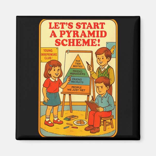 Pyramidspels-Funny Blackcraft-Kult Mörk Humor Sa Magnet (Framsidan)