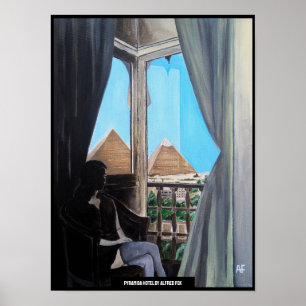 Pyramisa Hotel-målning av Alfred Fox Poster