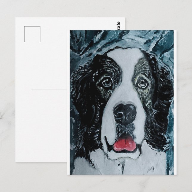 Pyrenean Mastiff Painting av Alfred Fox Vykort (Fram/baksida)