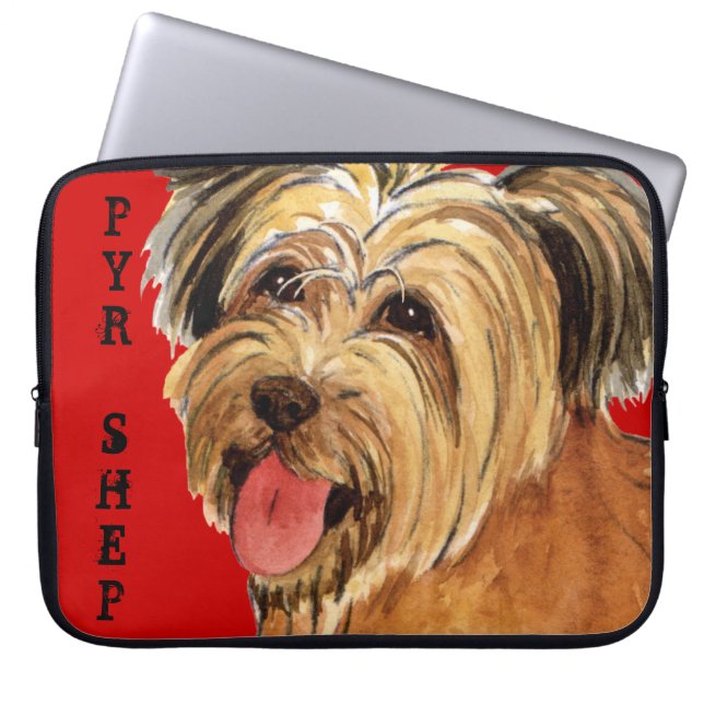 Pyrenean Shepherd Färg Block Laptop Sleeve (Framsidan)