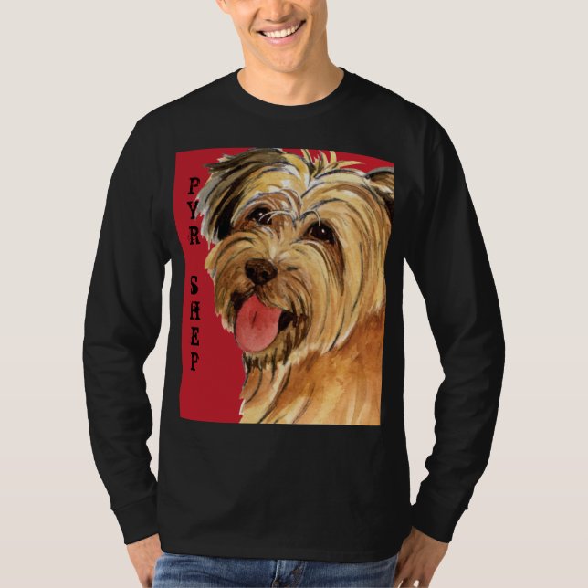 Pyrenean Shepherd Färg Block T-Shirt (Framsida)