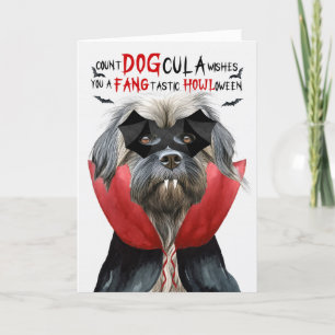 Pyrenean Shepherd Funny Count DOGcula Halloween Helgkort