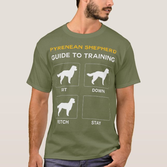 Pyrenean Shepherd Guide to Training Hund T Shirt (Framsida)