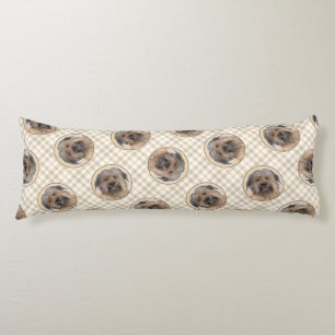 Pyrenean Shepherd Painting Long-Haird Fawn Hund Ar Kroppskudde