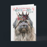 Pyrenean Shepherd Queen for Day Funny Birthday Kort<br><div class="desc">Ett royal krona,  både feminin och vackert,  toppar är ledare för en Pyrenésk Shepherd hund som skickar roligt födelsedag önskemål till hund mamma.</div>