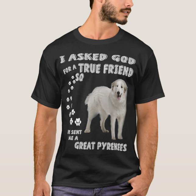 Pyrenéberget Hund Pappa Underbar Pyrenéerna T Shirt (Framsida)