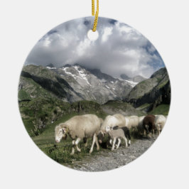 pyrenéer landskap julgransprydnad keramik