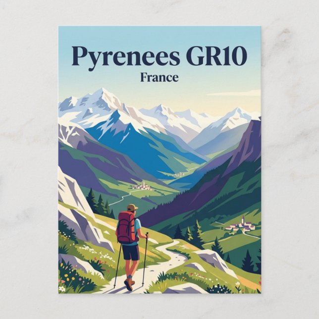 Pyrenéerna GR10 Frankrike Vykort (Framsida)