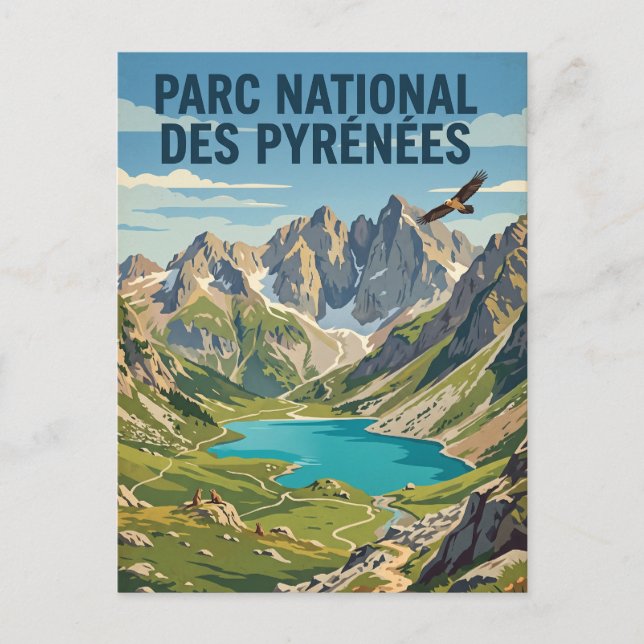 Pyrenéerna nationalpark Frankrike Vykort (Framsida)