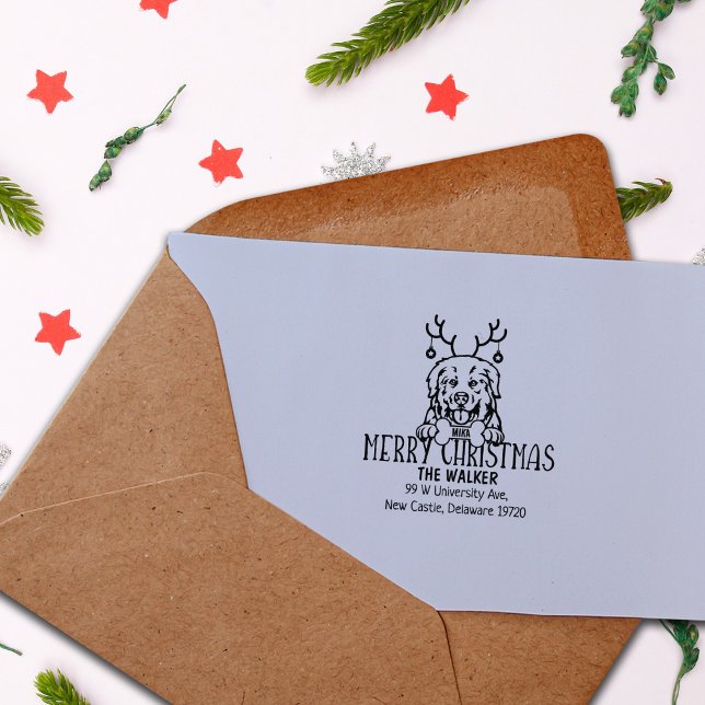 Pyrenéernas Hund Juldag Returadress Stämpel (Skapare uppladdad)