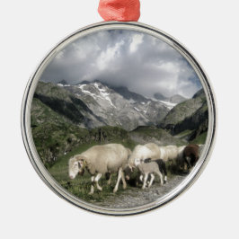 Pyrenéernas landskap julgransprydnad metall