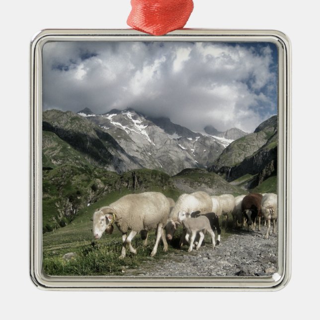 Pyrenéernas landskap julgransprydnad metall (Framsidan)