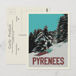 Pyrenéernas nationalpark med snö, Frankrike Vykort