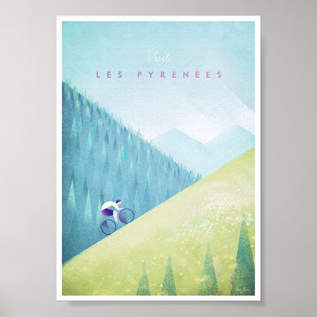 Pyrenéernas Vintage Cycling Poster (Framsidan)