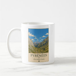 Pyrénées France – Alpines Illustrated Landscape Kaffemugg