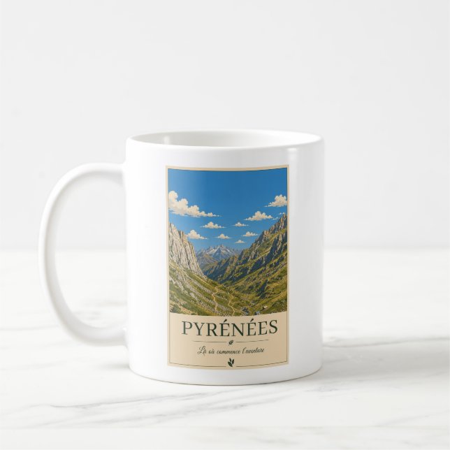 Pyrénées France – Alpines Illustrated Landscape Kaffemugg (Vänster)