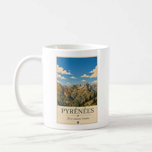 Pyrénées France – Alpines Illustrated Landscape Kaffemugg (Vänster)