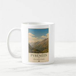 Pyrénées France – Mountains Illustrated Poster Kaffemugg