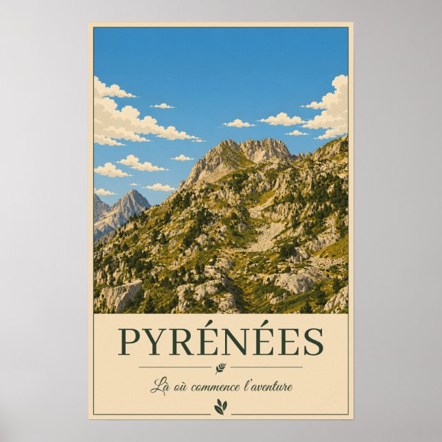 Pyrénées France – Rocky's Illustrated Poster (Framsidan)