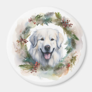 Pyreneisk märr julkrans Festiva hunden Magnet
