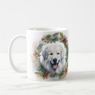 Pyreneisk Mästerhund Julkrans Festliga Valp Kaffemugg