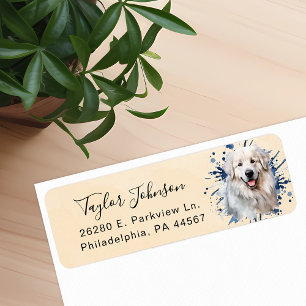 Pyreneisk vallhund returadressetikett returadress etikett