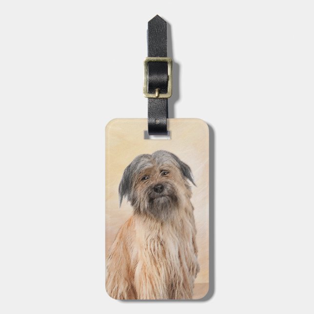 Pyrenémålarfärg - Cute Original Hund Art Bagagebricka (Vertikal Framsida)