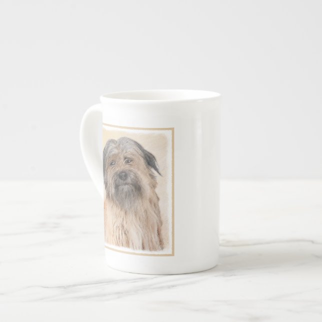 Pyrenémålarfärg - Cute Original Hund Art Benporslin Mugg (Framsida vänster)
