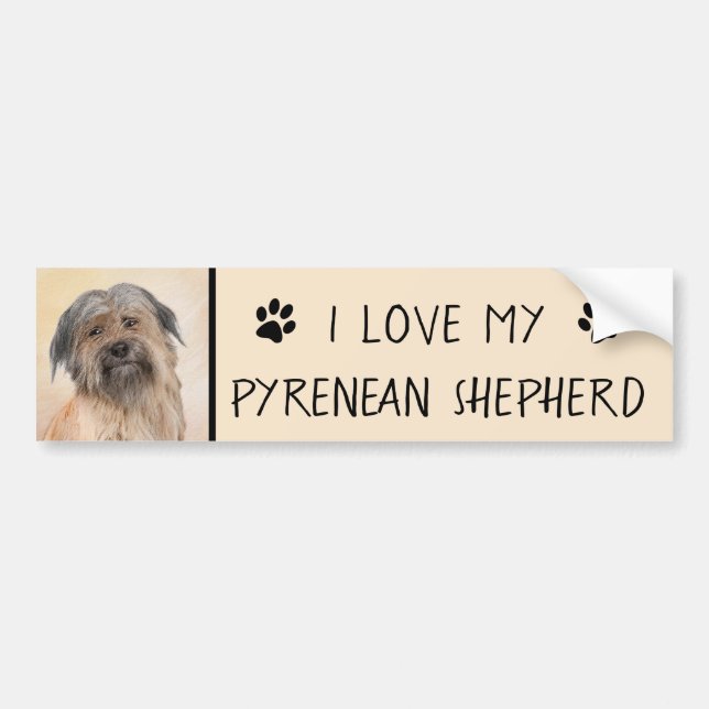 Pyrenémålarfärg - Cute Original Hund Art Bildekal (Framsidan)