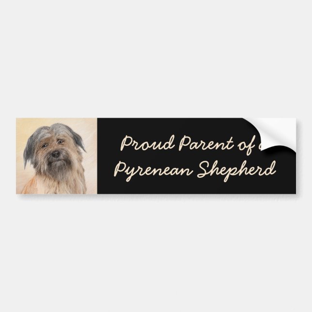 Pyrenémålarfärg - Cute Original Hund Art Bildekal (Framsidan)