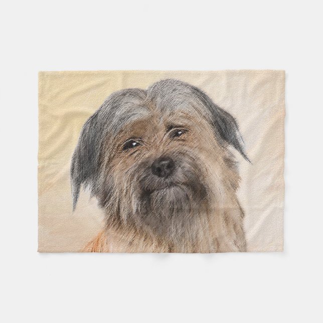 Pyrenémålarfärg - Cute Original Hund Art Fleecefilt (Framsidan (Horisontell))
