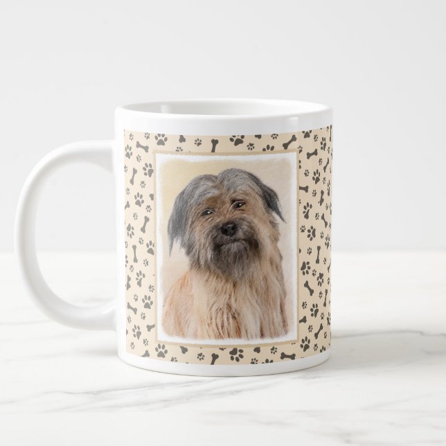Pyrenémålarfärg - Cute Original Hund Art Jumbo Mugg (Vänster)