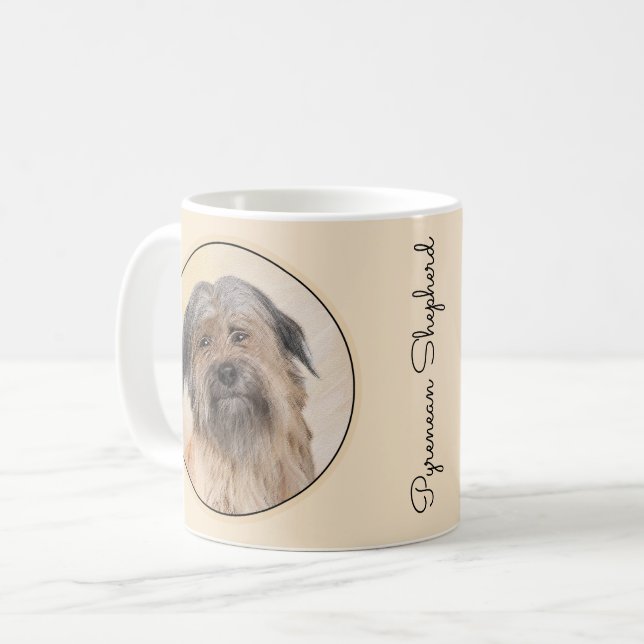 Pyrenémålarfärg - Cute Original Hund Art Kaffemugg (Framsida vänster)