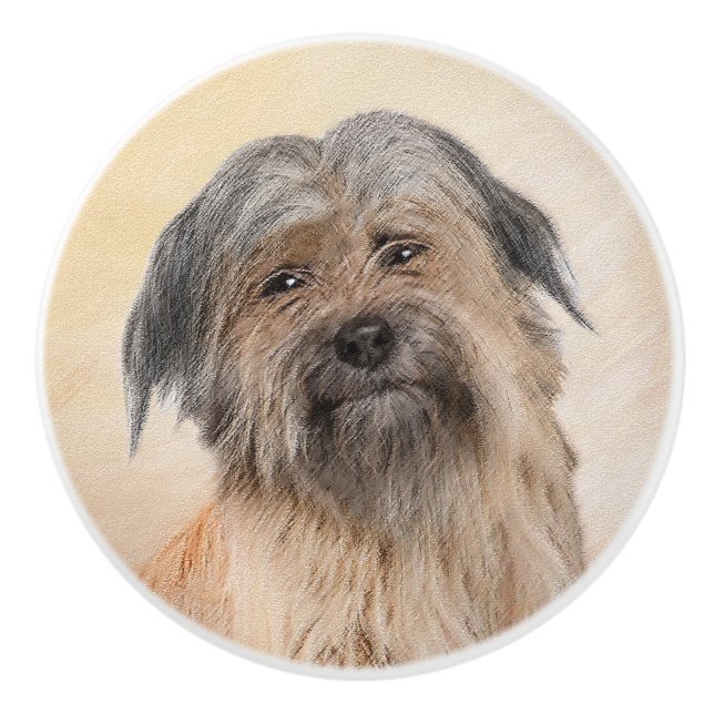 Pyrenémålarfärg - Cute Original Hund Art Knopp (Framsidan)