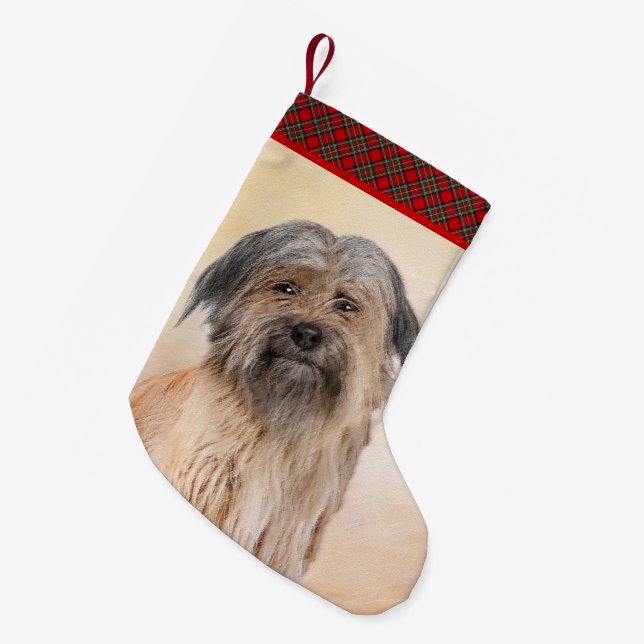 Pyrenémålarfärg - Cute Original Hund Art Liten Julstrumpa (Framsidan (Hängande))