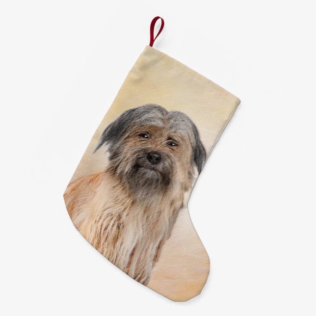 Pyrenémålarfärg - Cute Original Hund Art Liten Julstrumpa (Framsidan (Hängande))
