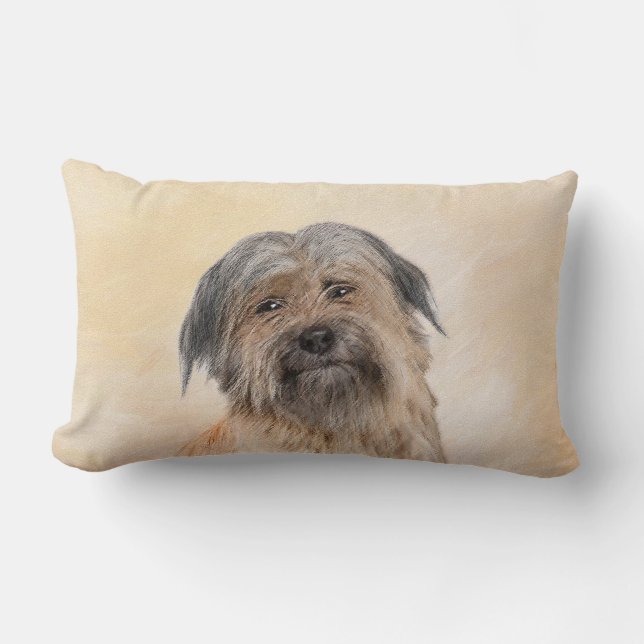 Pyrenémålarfärg - Cute Original Hund Art Lumbarkudde (Framsida)
