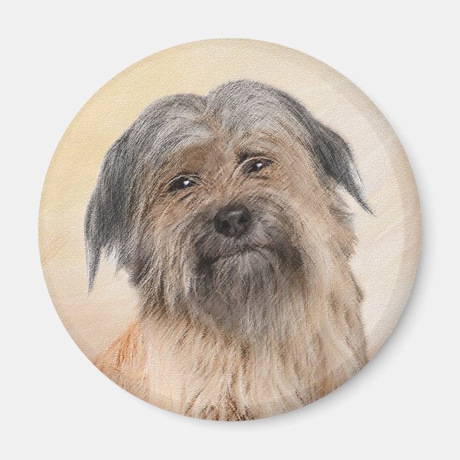 Pyrenémålarfärg - Cute Original Hund Art Magnet (Framsidan)