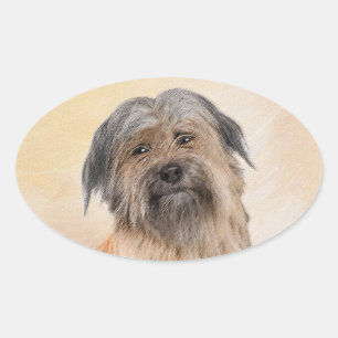 Pyrenémålarfärg - Cute Original Hund Art Ovalt Klistermärke