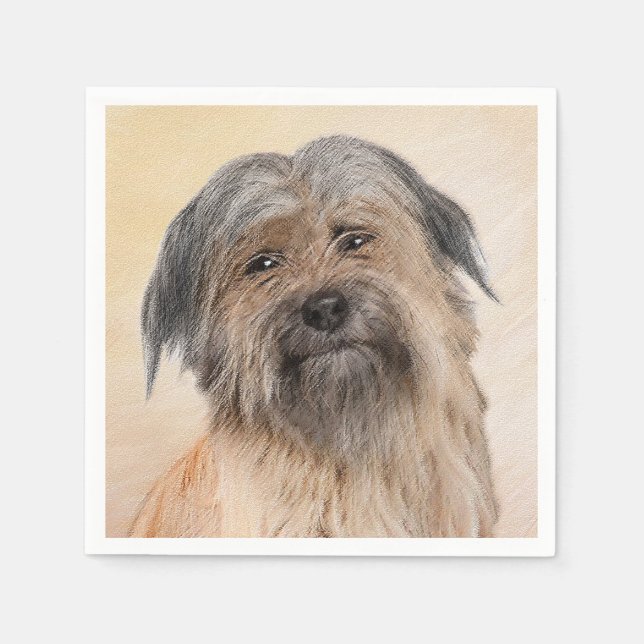 Pyrenémålarfärg - Cute Original Hund Art Pappersservett (Framsidan)